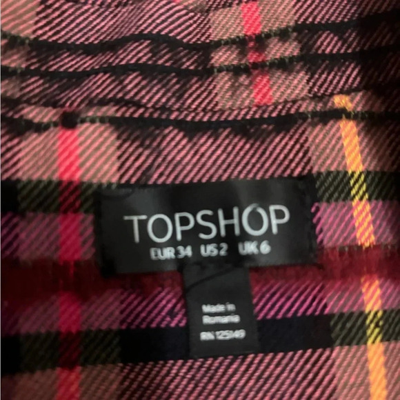 Topshop Madras Plaid Fringe Blazer Jacket. Size  2 - Picture 5 of 8